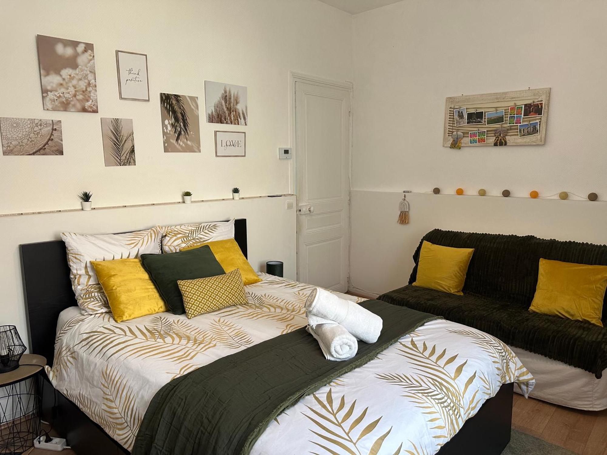 Au Cosy Garden Apartment Reims Bagian luar foto